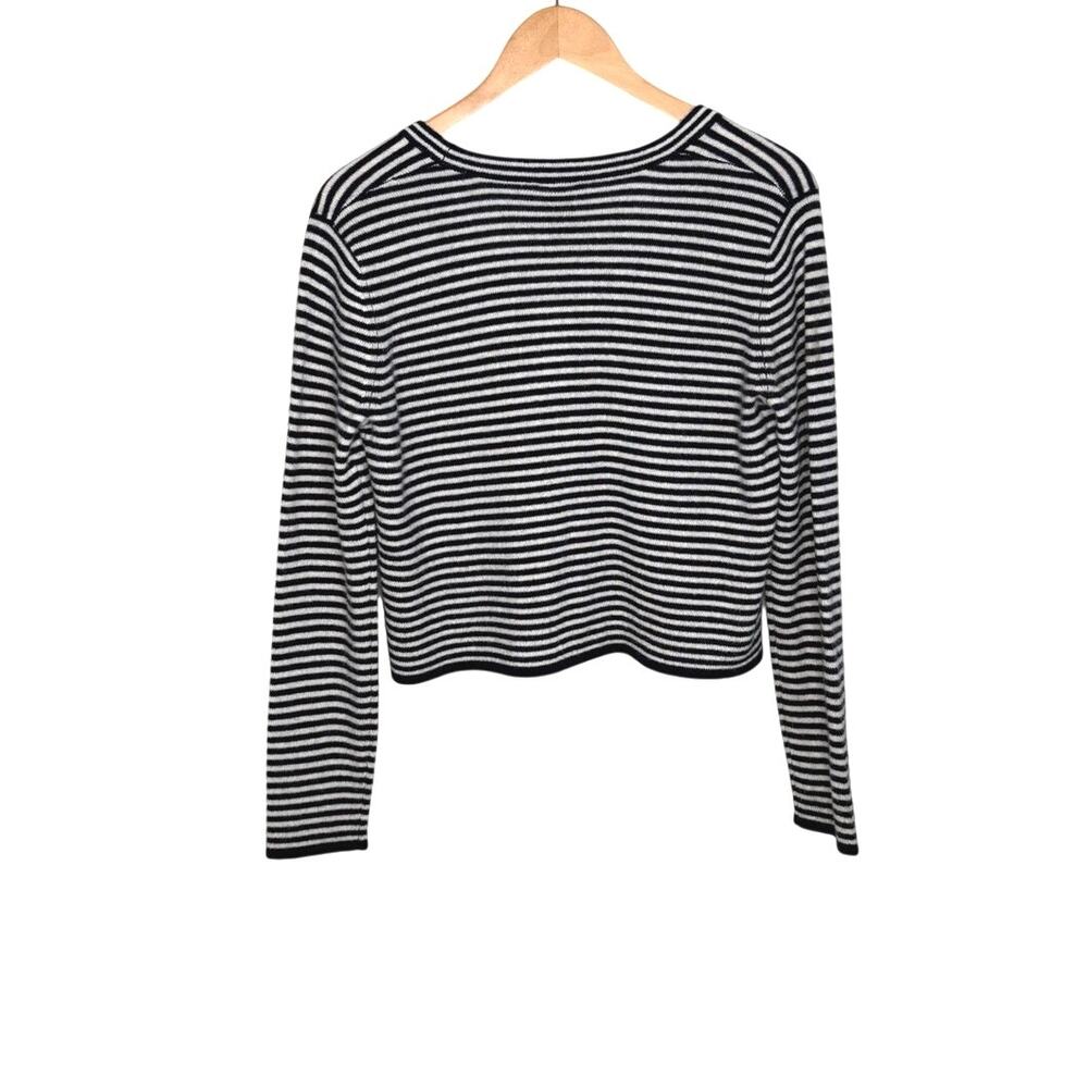 NWT MAGASCHONI blue and white cashmere V NECK cardigan sweater size small - Picture 6 of 7
